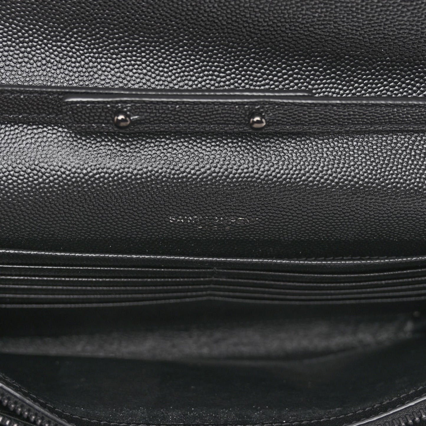 Grain De Poudre Matelasse Chevron Monogram Monochrome Chain Wallet Black