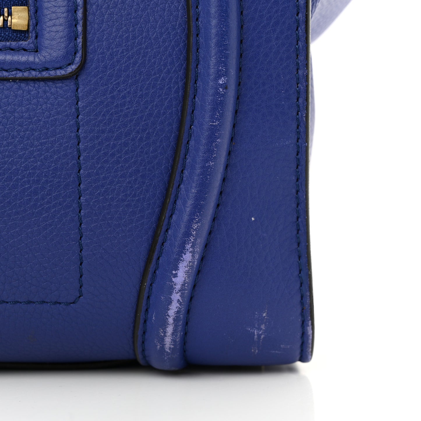 Drummed Calfskin Mini Luggage Indigo