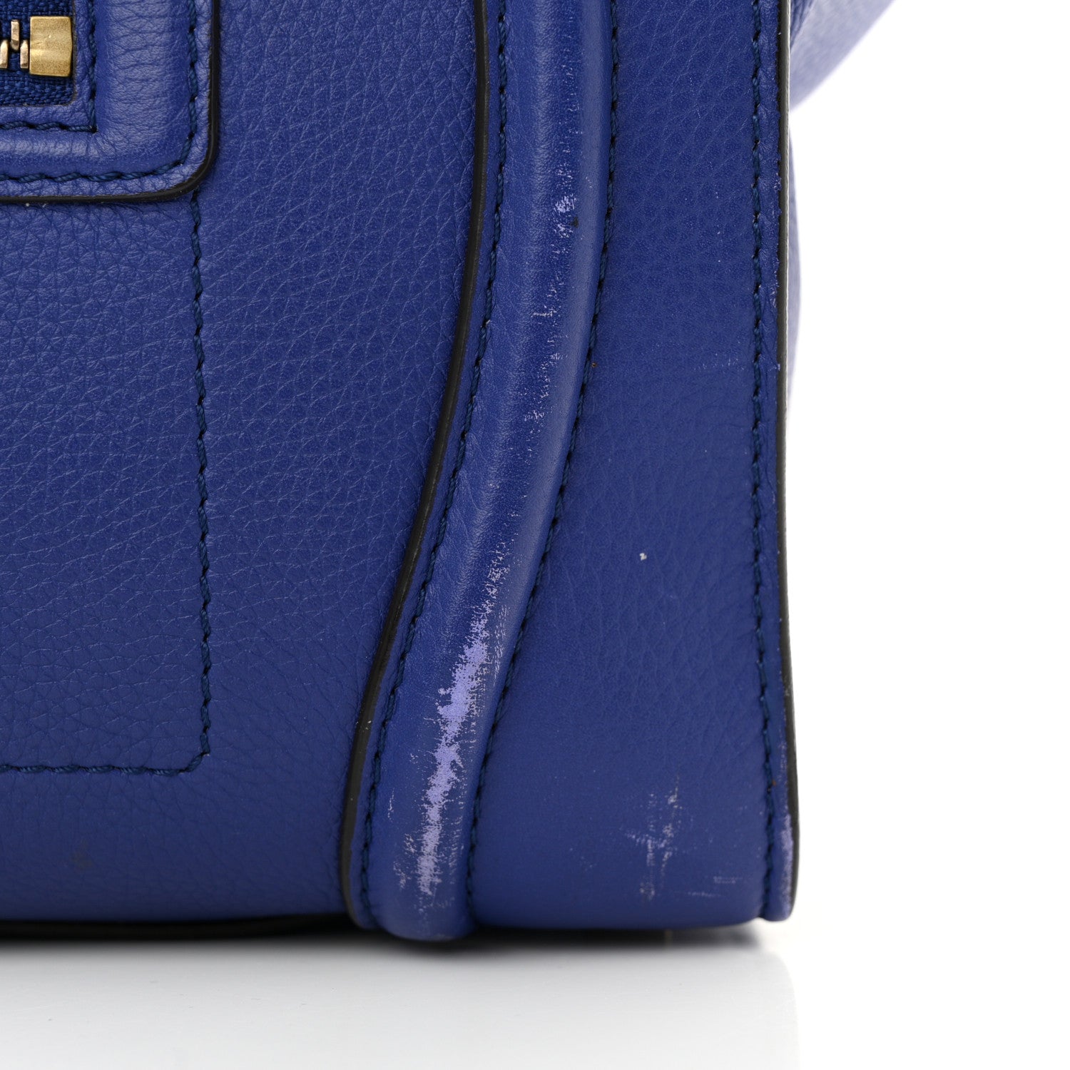 Celine Drummed Calfskin Mini Luggage Indigo 10 of 18