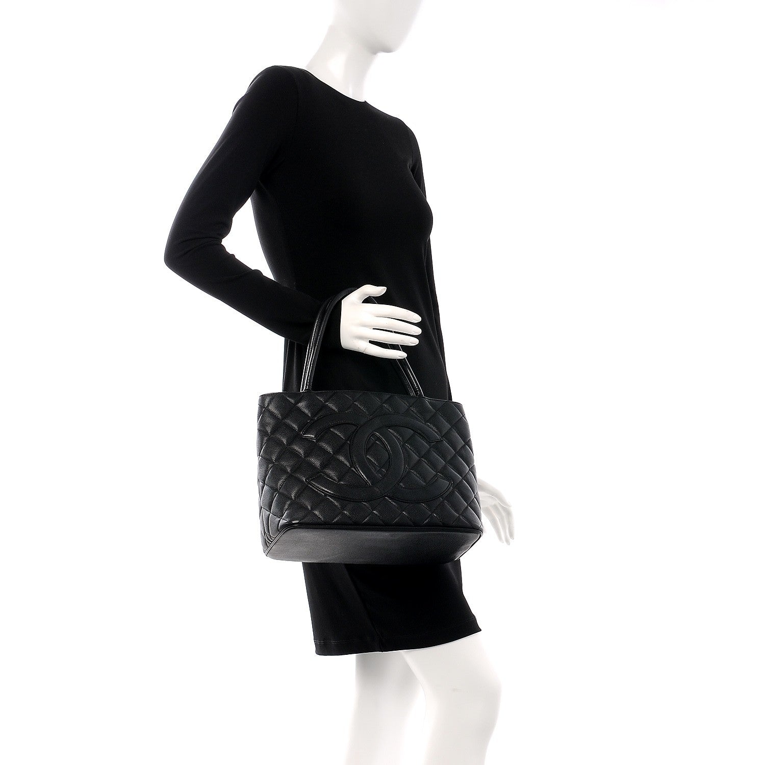 Chanel Caviar Quilted Medallion Tote Black 9 of 9
