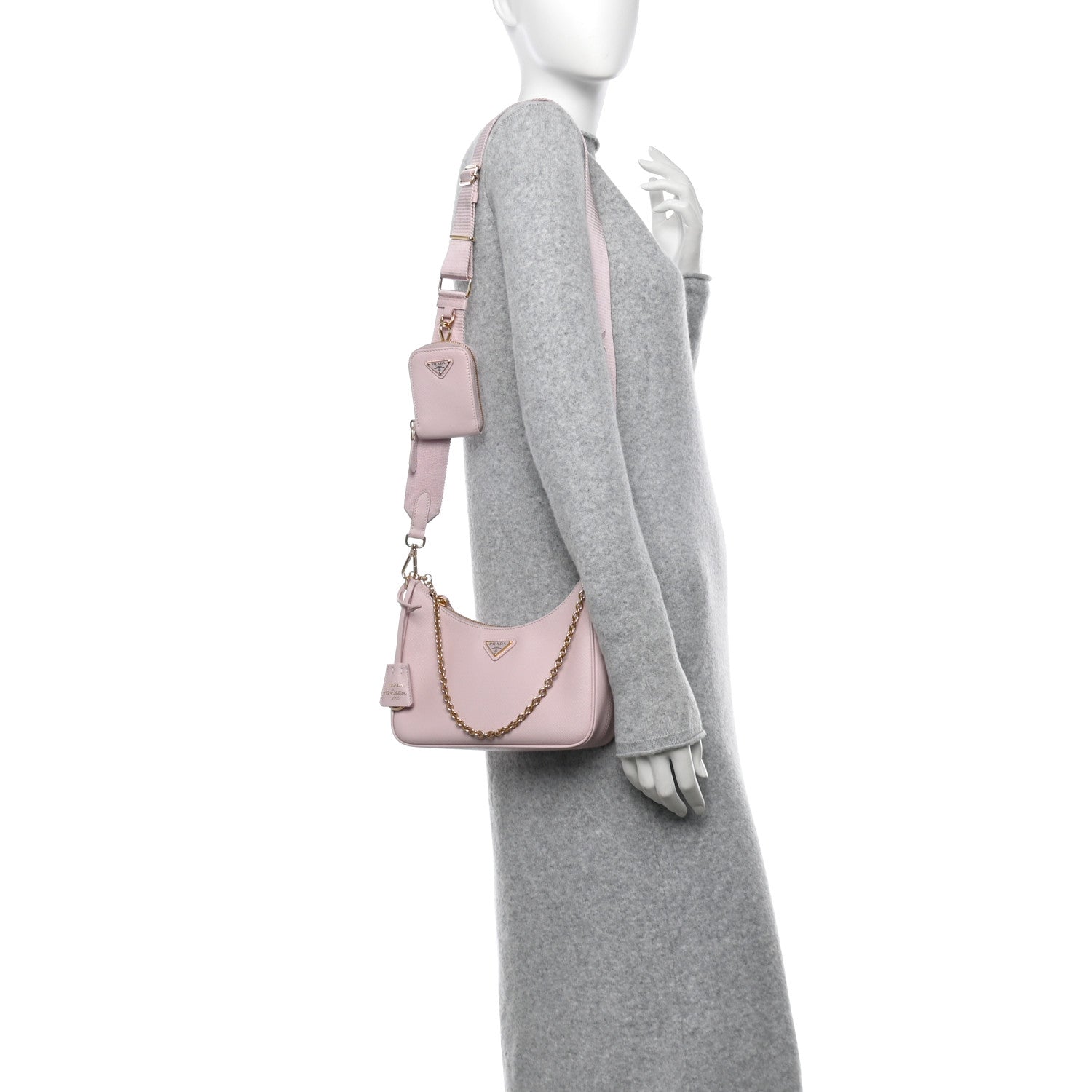 Prada Saffiano Lux Re-Edition 2005 Shoulder Bag Alabastro 2 of 11