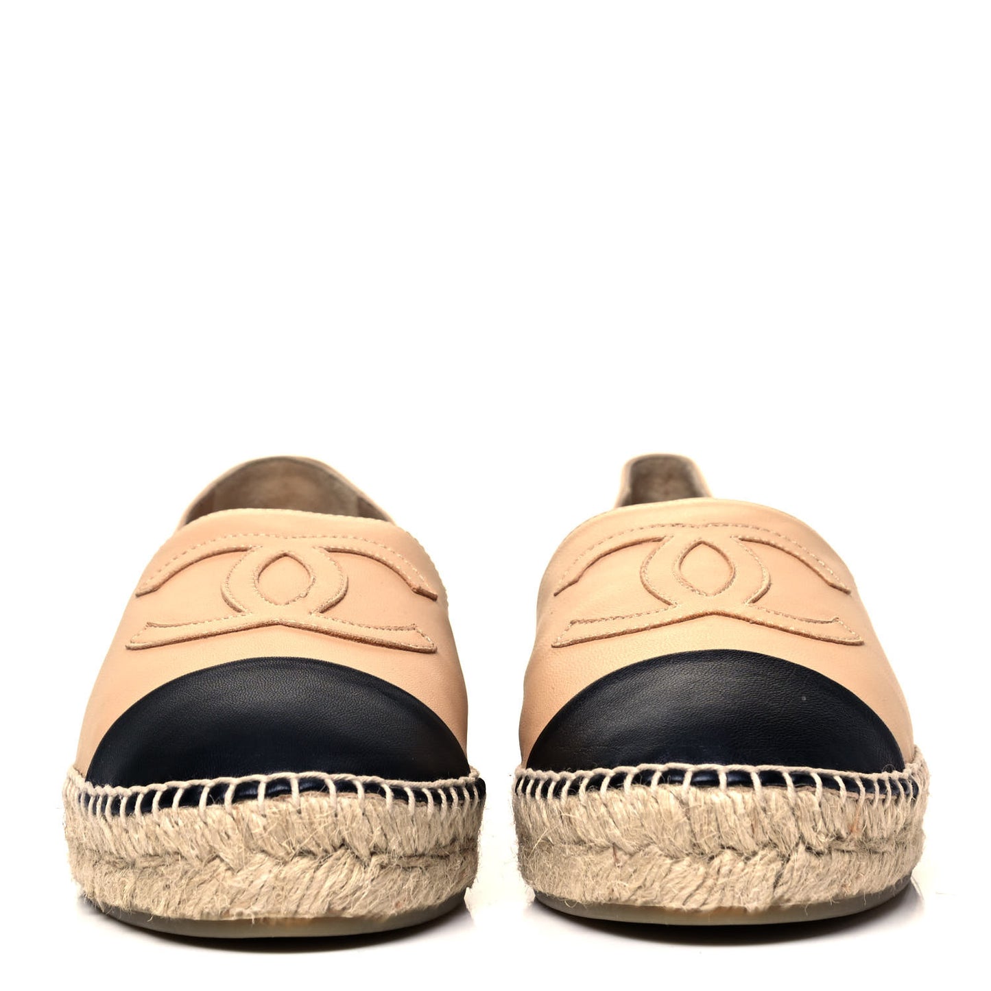 Lambskin CC Espadrilles 38 Beige Black