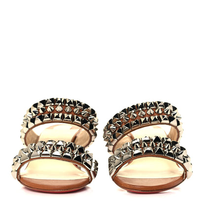 Christian Louboutin Calfskin Studded Tina Goes Mad 55 Slide Sandals 37 Cuoio 2 of 11
