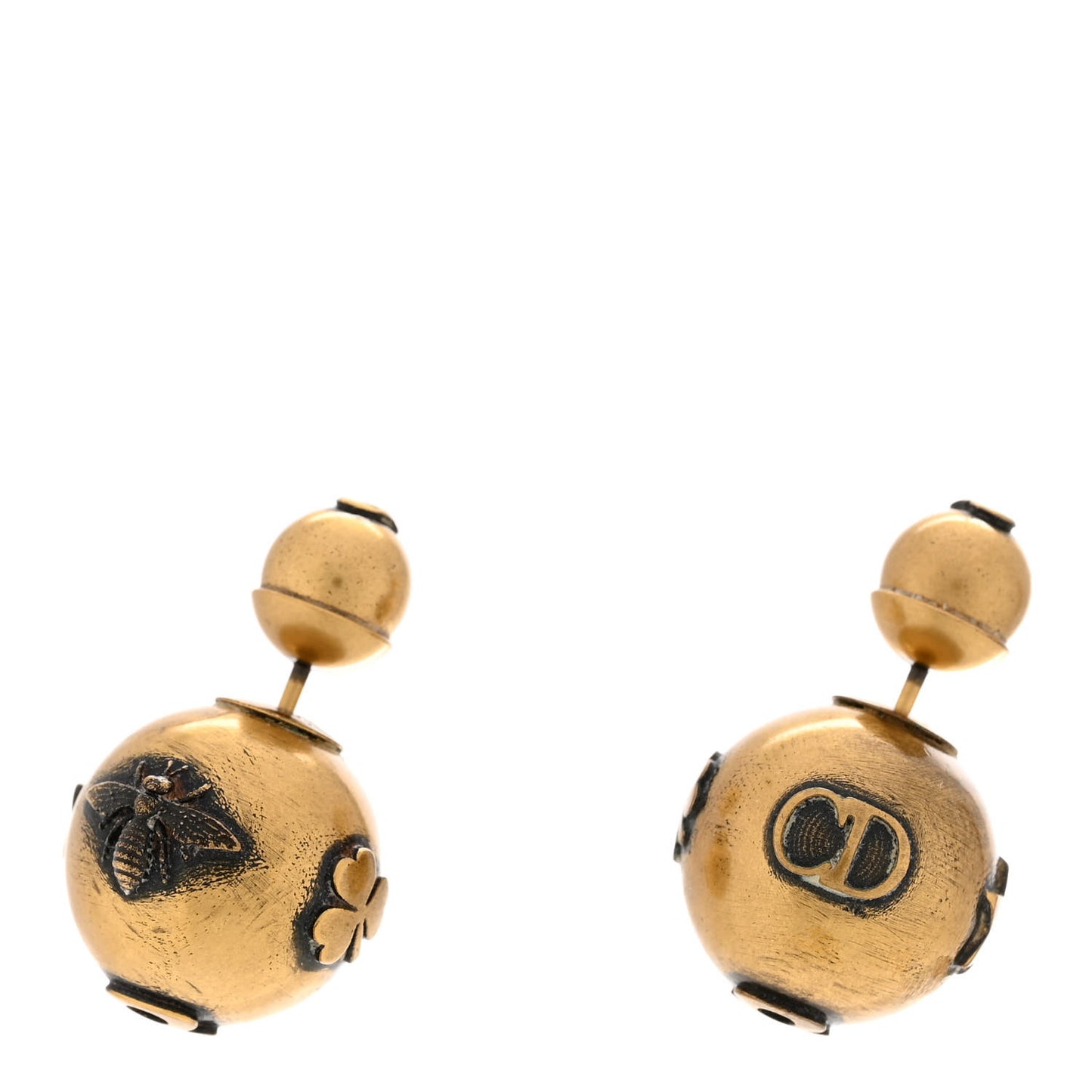 Metal Bee Mise En Dior Tribal Earrings Gold