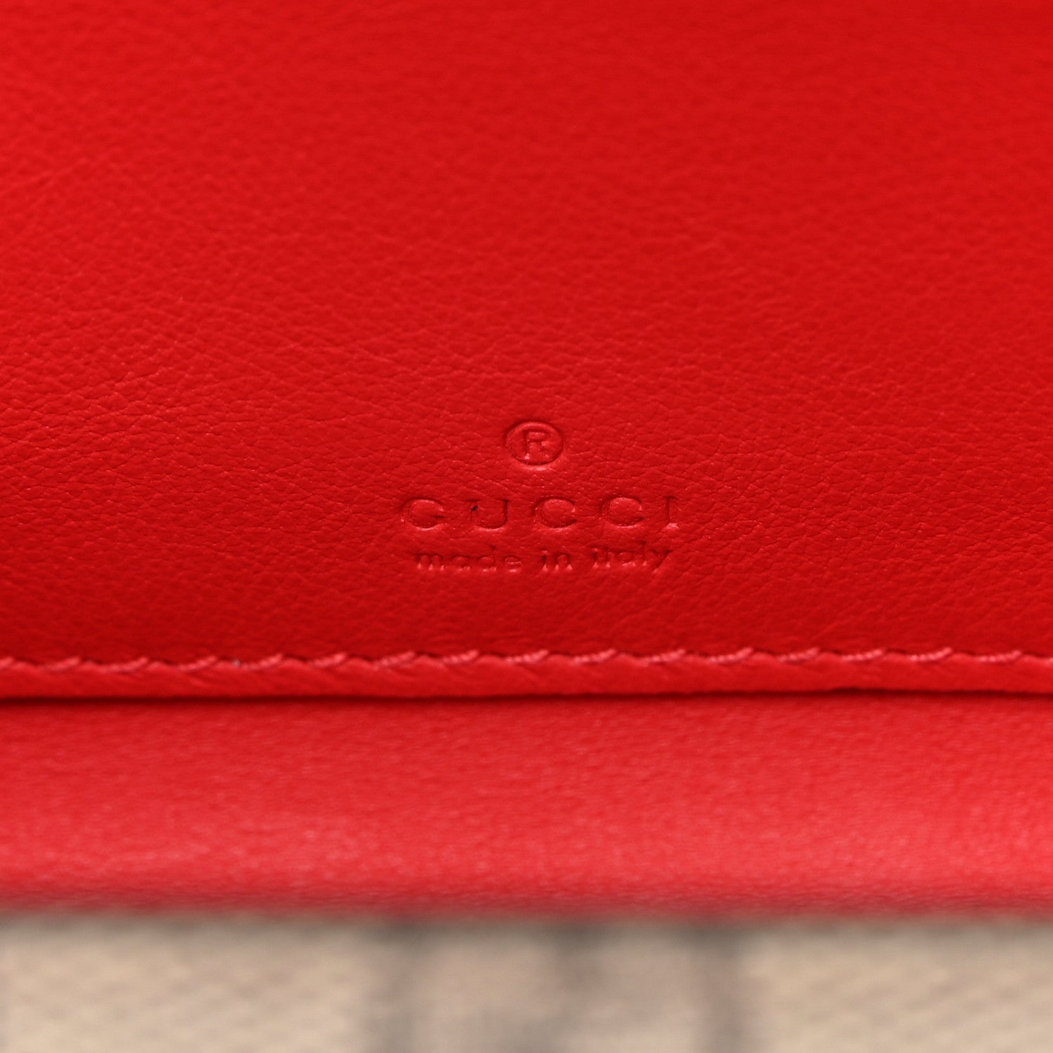 Gucci GG Supreme Monogram Moon Calfskin Love Valentines Day Padlock Case Beige Ebony New Geranium 6 of 12