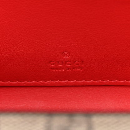 Gucci GG Supreme Monogram Moon Calfskin Love Valentines Day Padlock Case Beige Ebony New Geranium 6 of 12