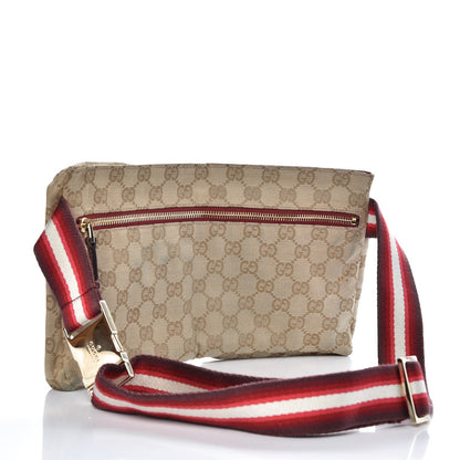 Gucci GG Monogram Web Double Pocket Belt Bag Red 3 of 13