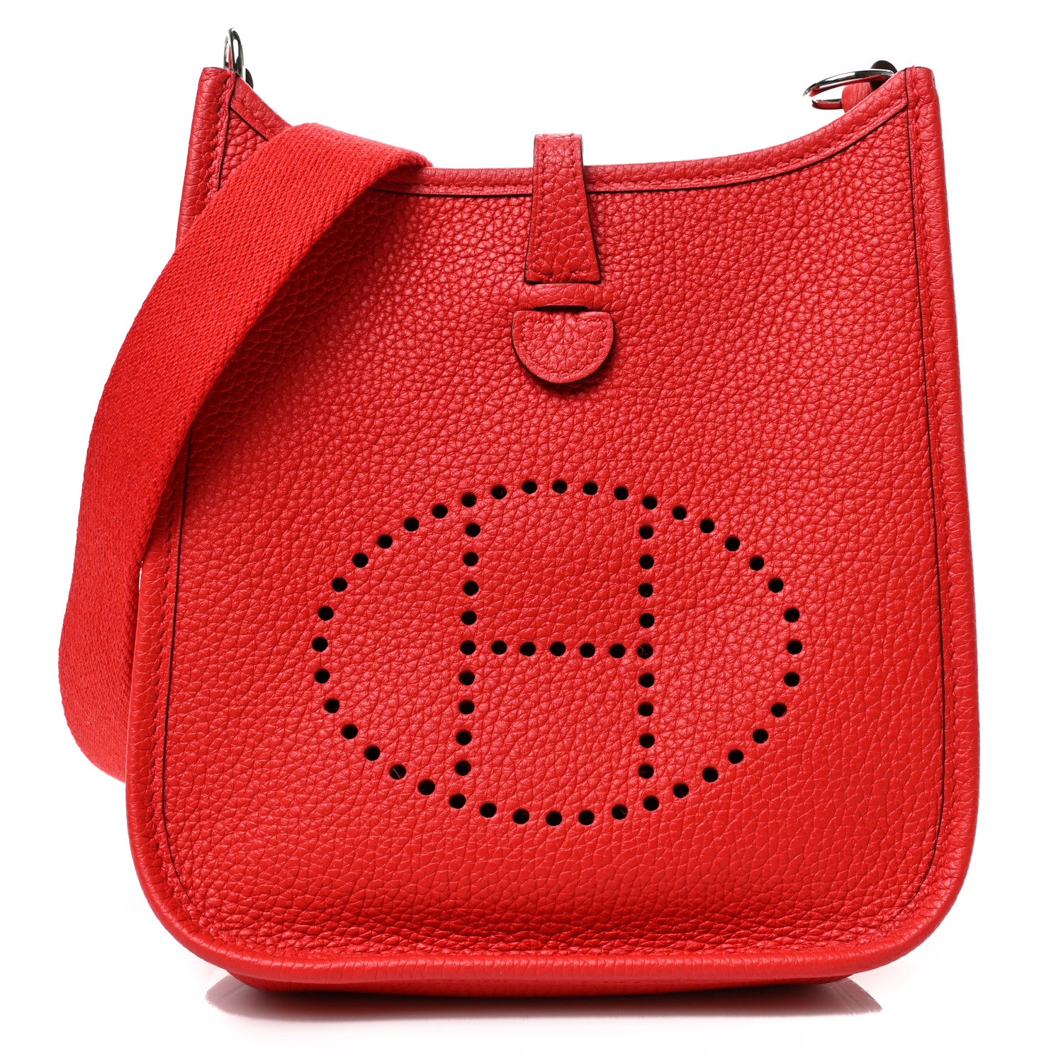 Hermes Taurillon Clemence Evelyne TPM Rouge Tomate 1 of 8