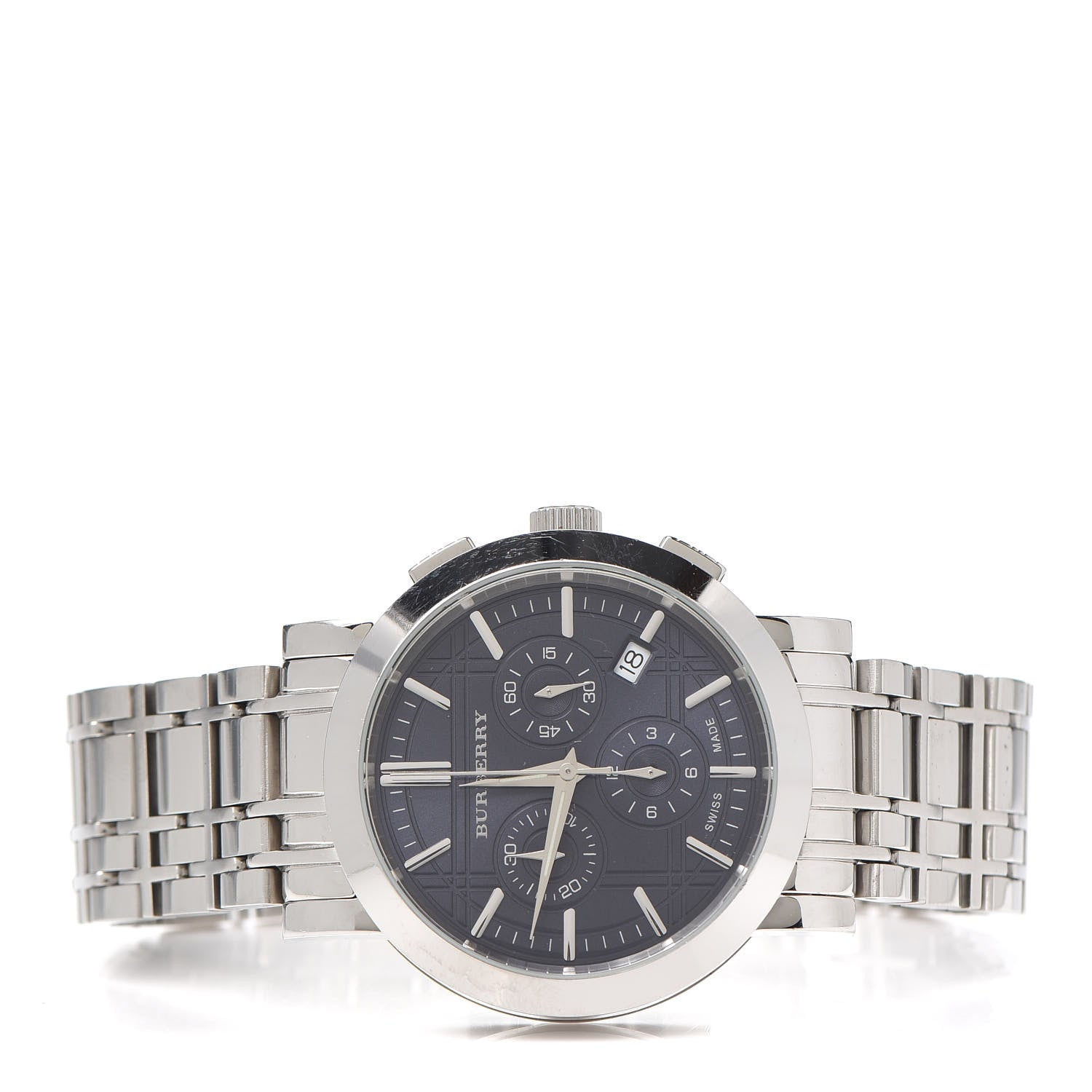 Burberry Stainless Steel 40mm Heritage Chronograph Quartz Watch Navy BU1360 2 of 6