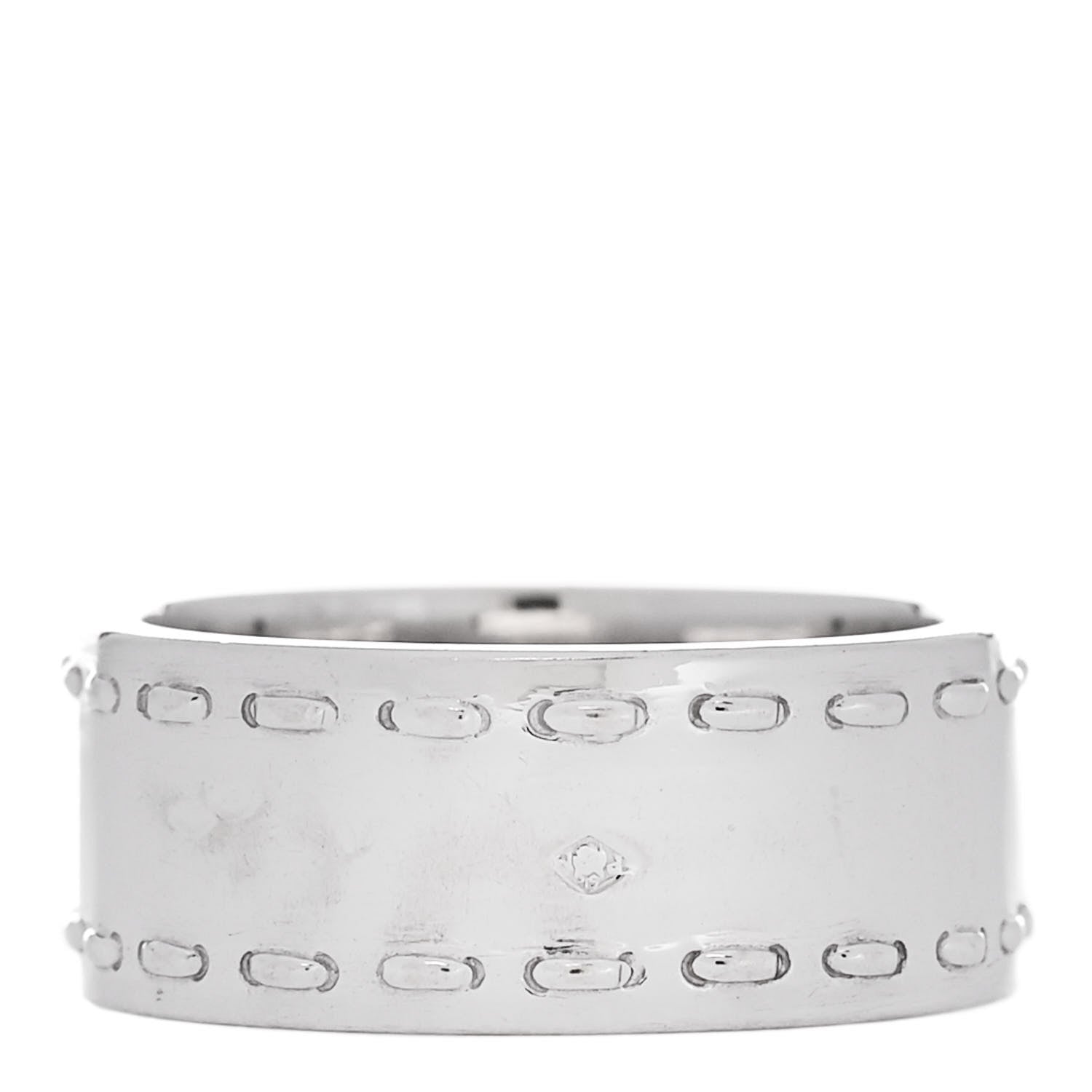 Hermes 18K White Gold Diamond Kelly Lock Ring 50 5.5 3 of 4