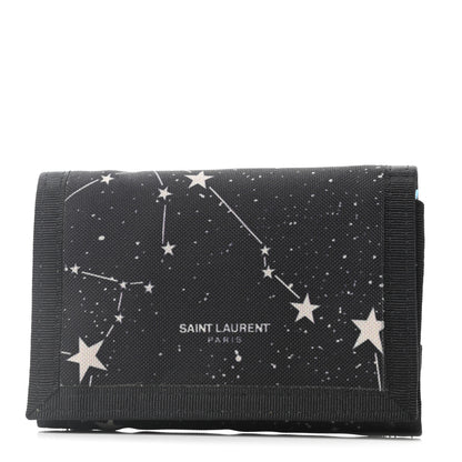 Saint Laurent Nylon Constellation Print Tiny Buffalo Wallet Black 1 of 7