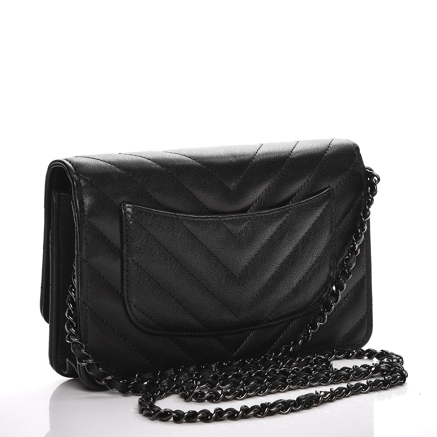 Sheepskin Chevron Reissue Wallet On Chain WOC So Black