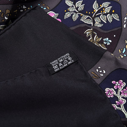 Hermes Silk Chemins De Garrigue Scarf 90 Black 4 of 5