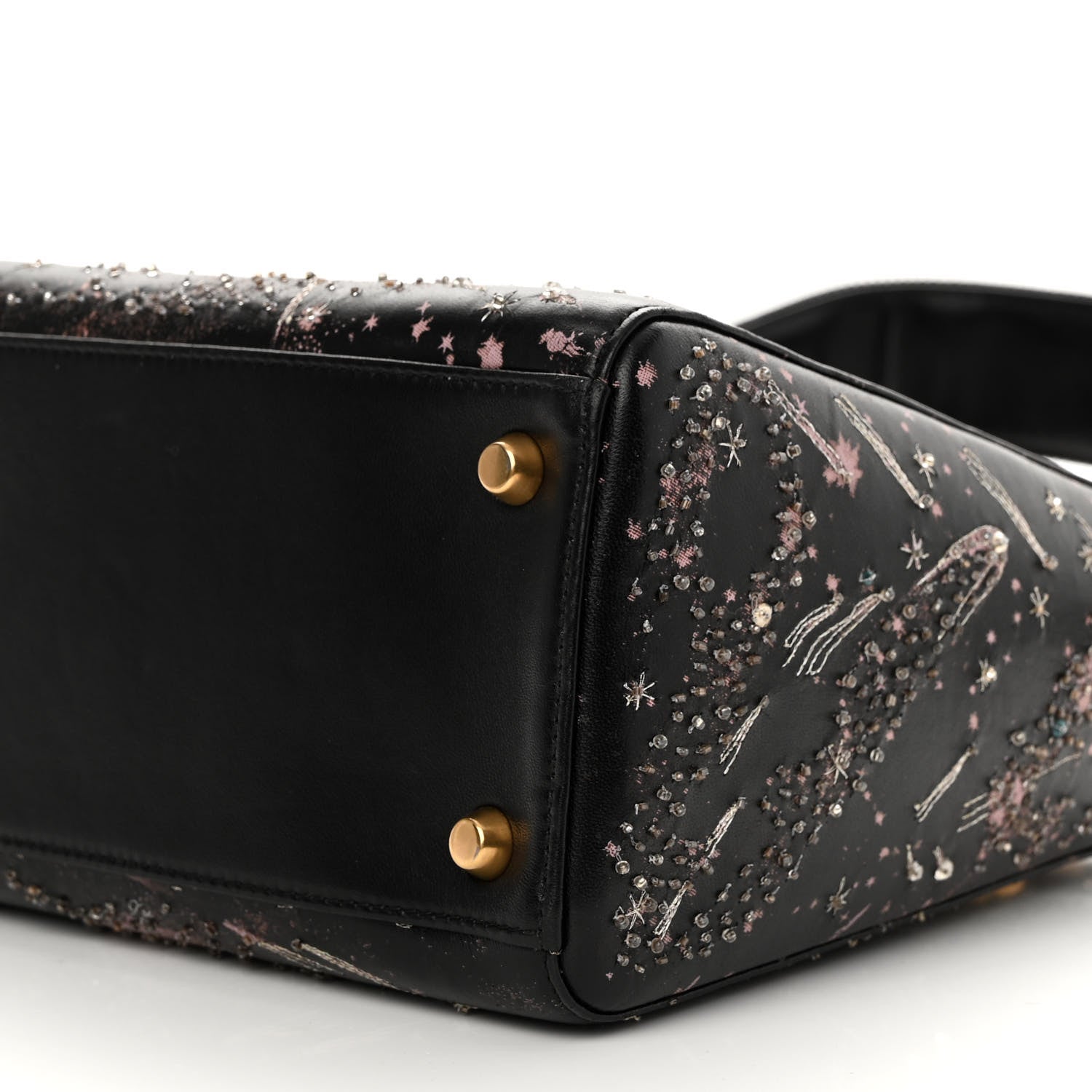 Christian Dior Lambskin Embroidered Medium C'est I Feel Blue Lady Dior Black 9 of 13