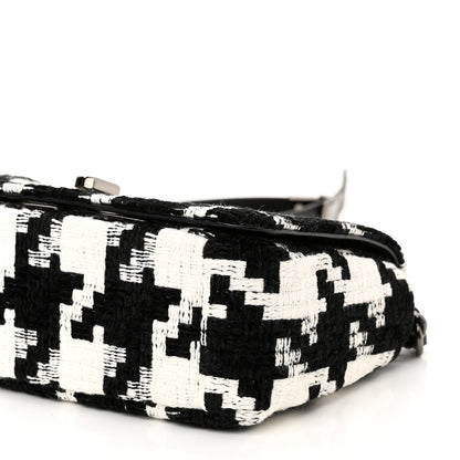Christian Dior Tweed Macro Houndstooth Small Caro Bag Black White 10 of 11