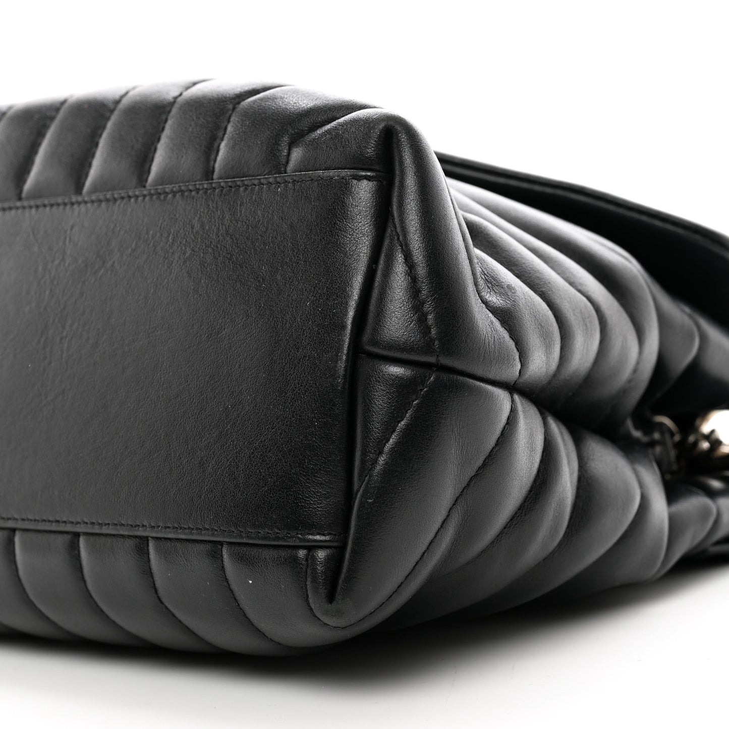 Calfskin Y Quilted Monogram Medium Loulou Satchel Black