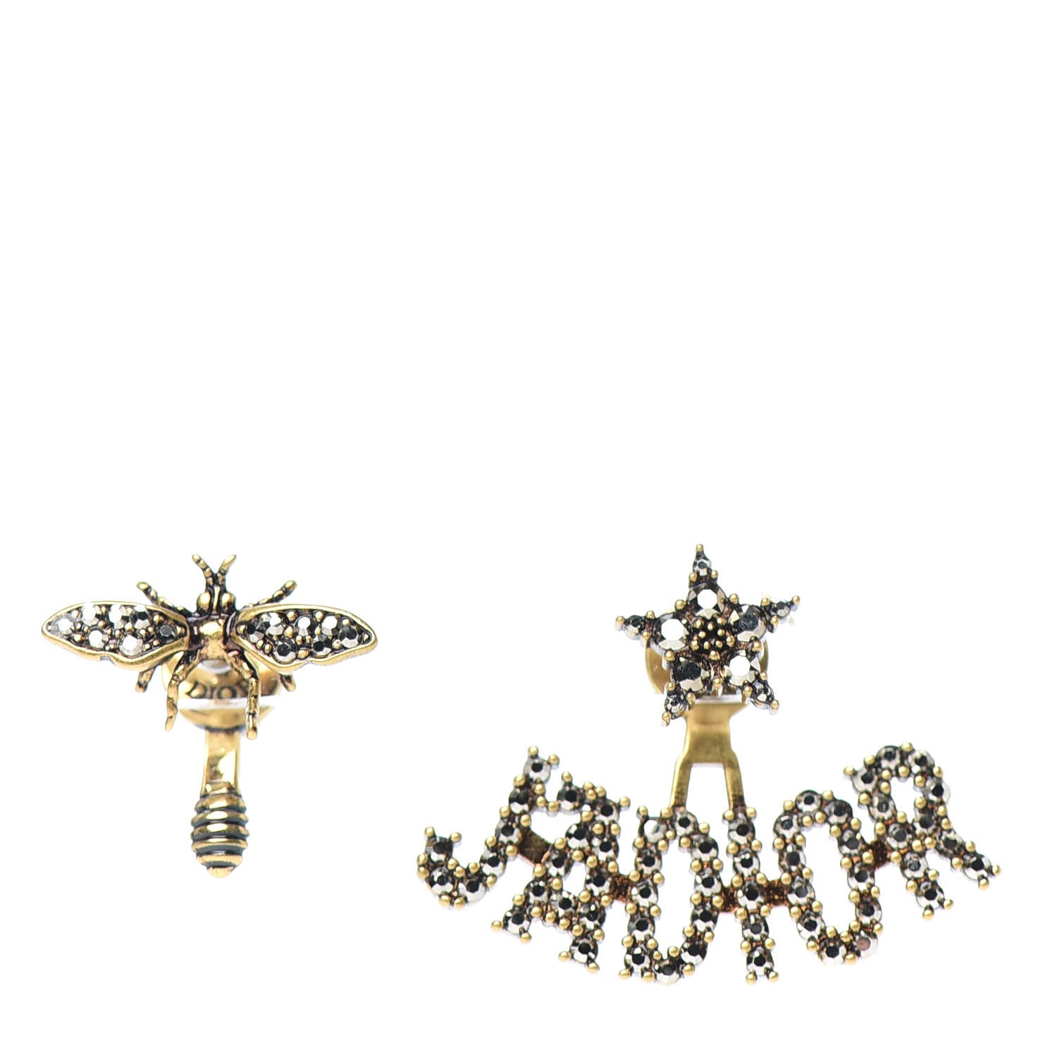 Christian Dior Metal Crystal J'adior Earrings Aged Gold 1 of 5