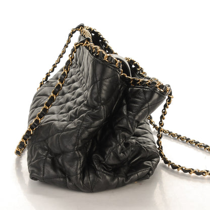 Chanel Calfskin Quilted Small Chain Me Tote Black 8 of 8