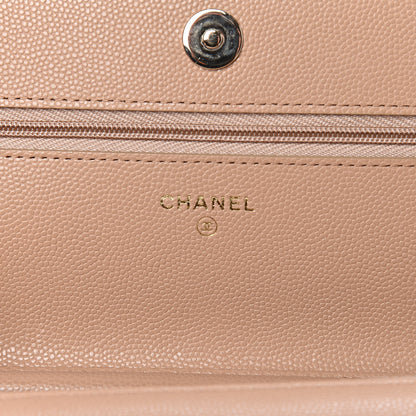 Chanel Caviar Quilted Wallet On Chain WOC Beige 6 of 14
