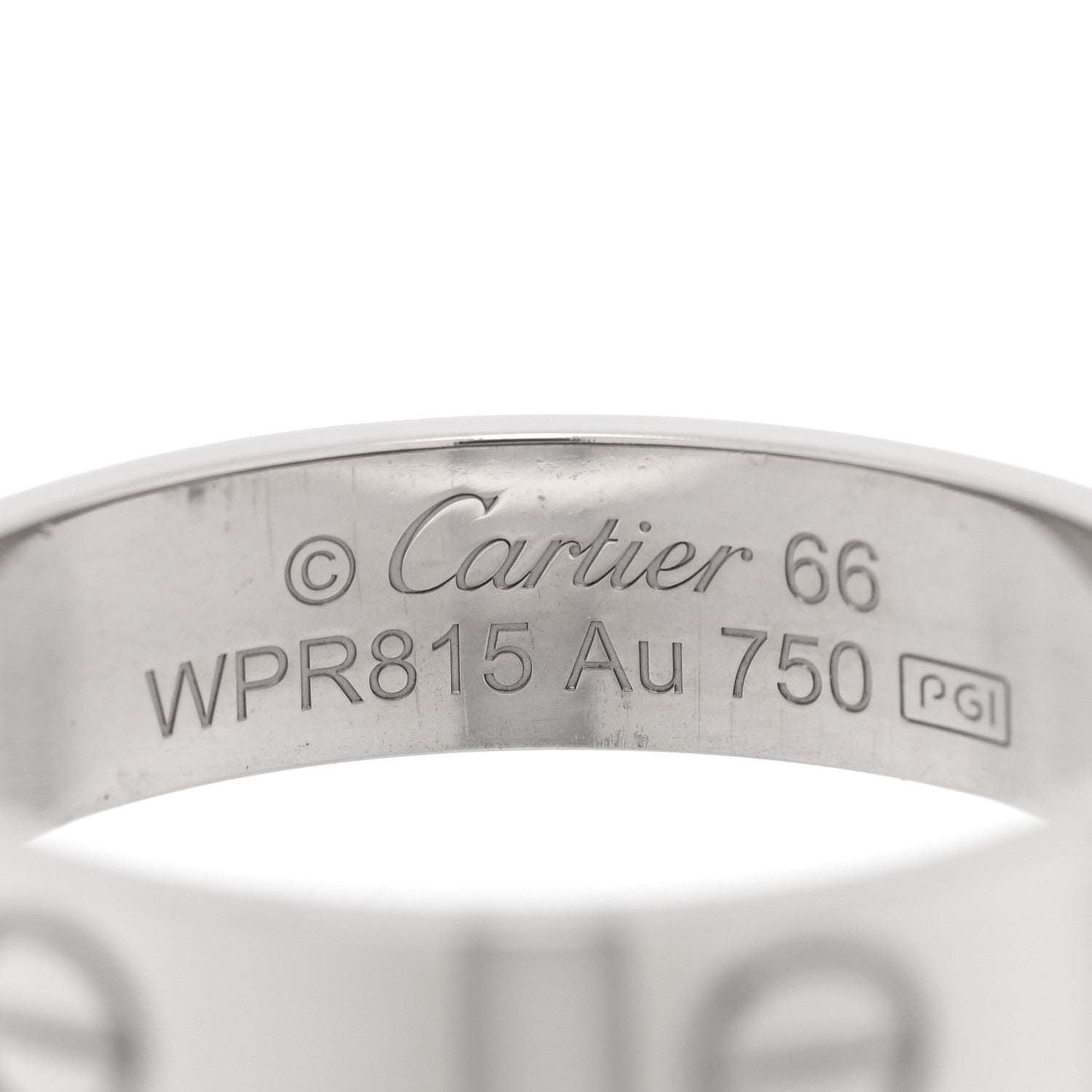 Cartier 18K White Gold 5.5mm LOVE Ring 66 11.5 4 of 5