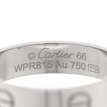 Cartier 18K White Gold 5.5mm LOVE Ring 66 11.5 4 of 5
