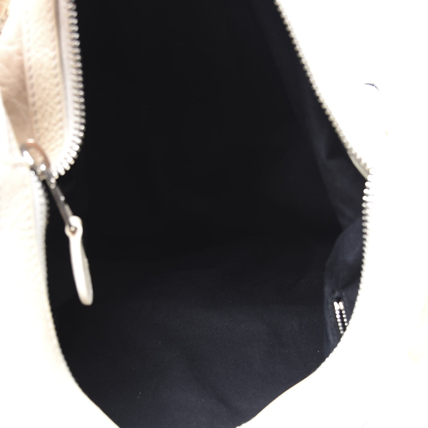 Agneau Giant 21 Silver Hardware Hobo White