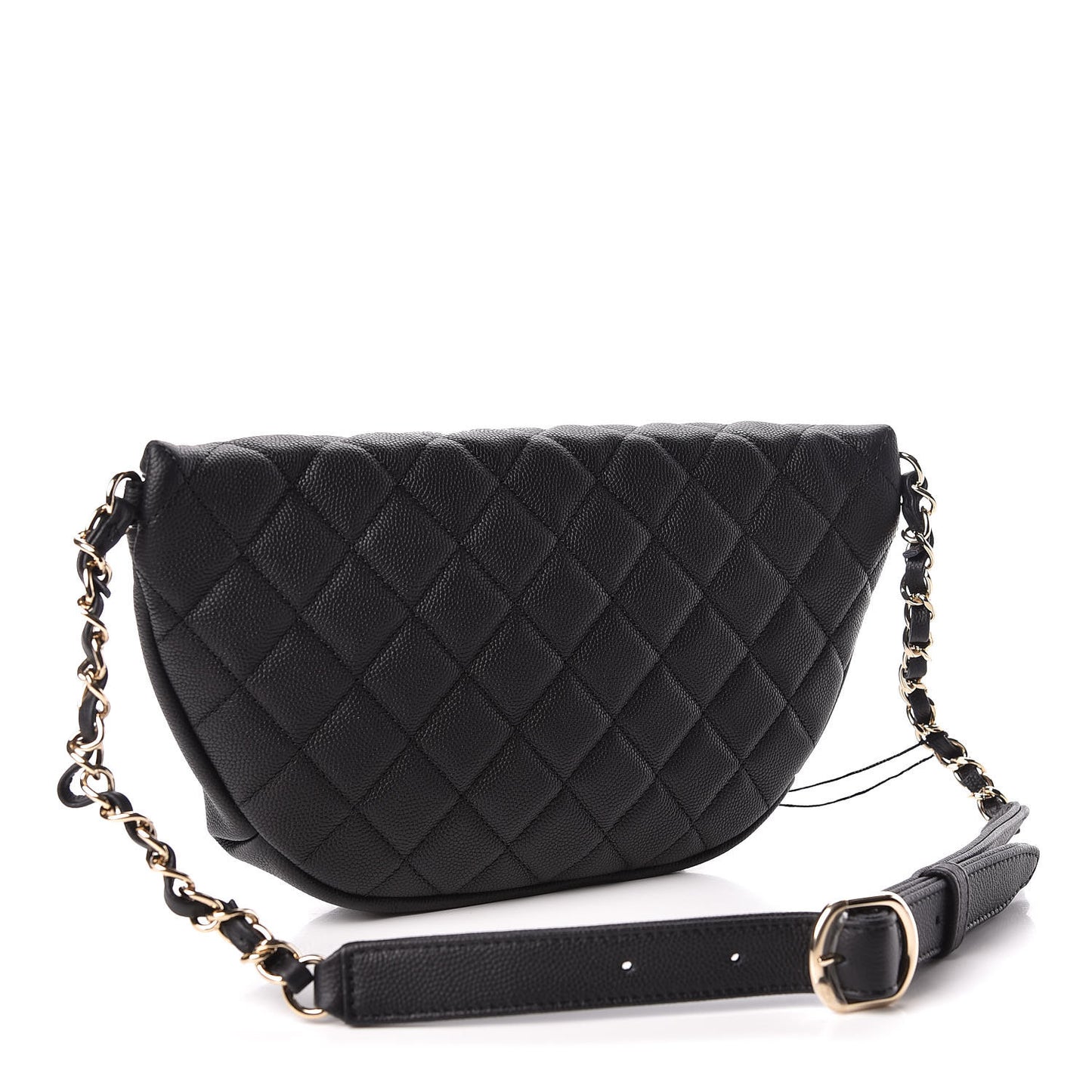 Caviar Quilted Business Affinity Waist Belt Bag Black