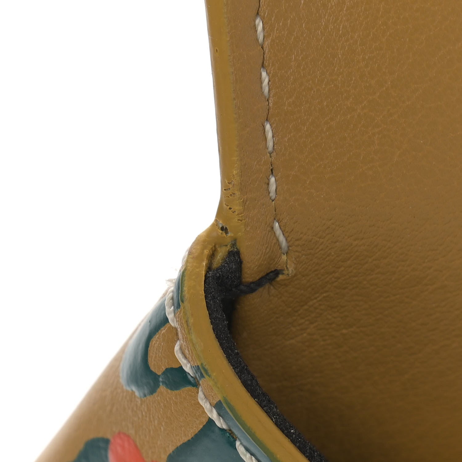 Burberry Trench Calfskin Splash Print Medium DK88 Top Handle Bag Ochre Yellow 10 of 15