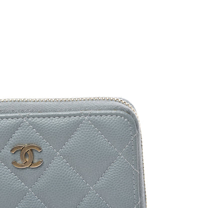 Chanel Iridescent Caviar Quilted Zip Coin Purse Light Blue 9 of 9