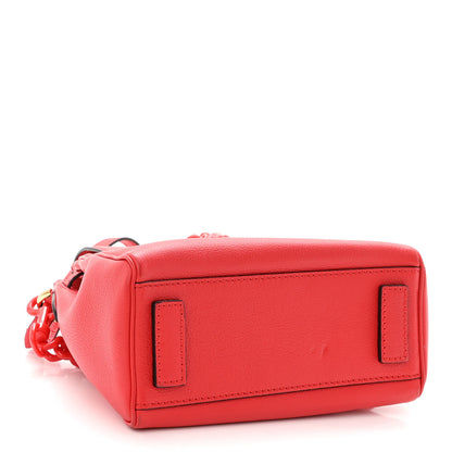 Versace Grained Calfskin Medusa Small Top Handle Handbag Red 4 of 12