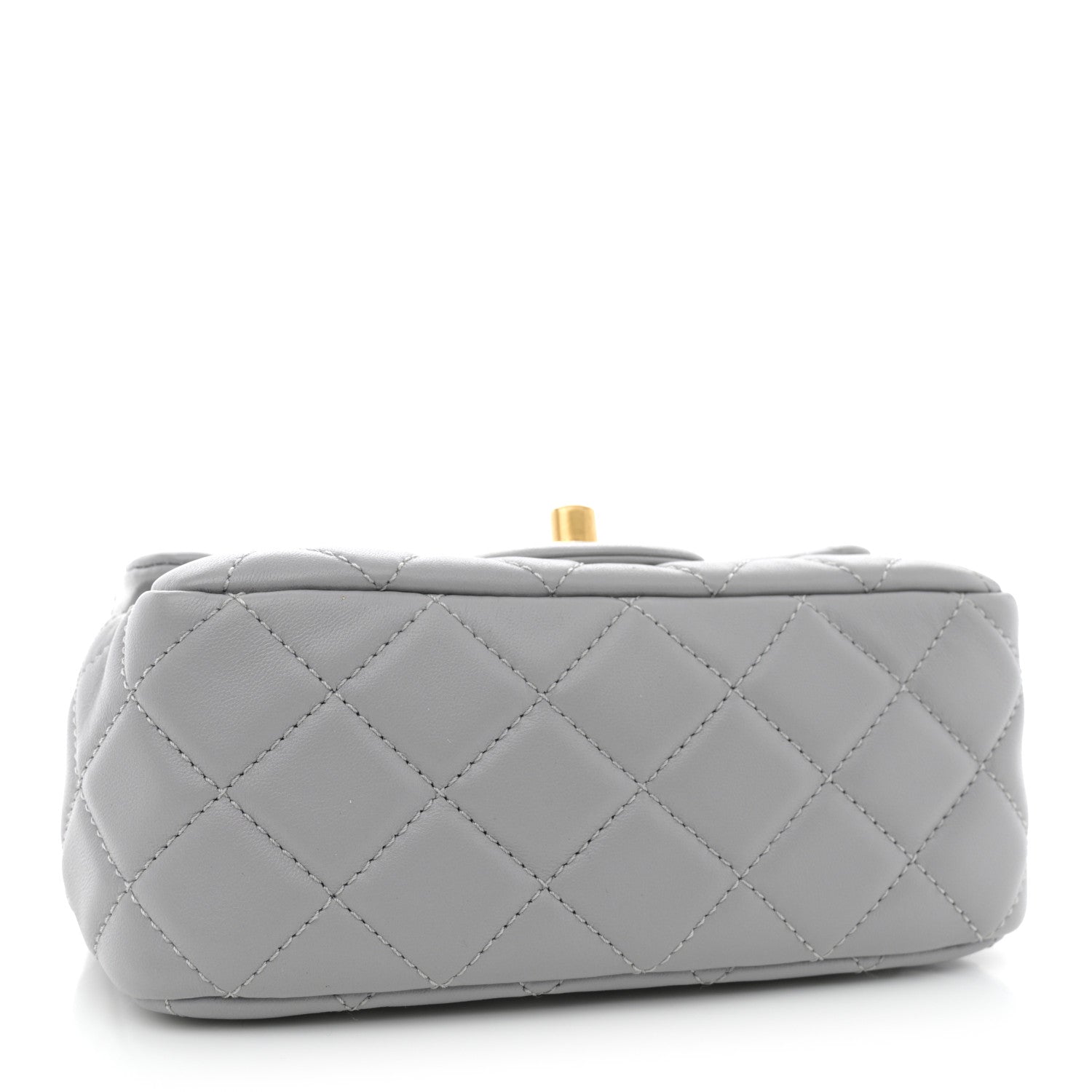 Chanel Lambskin Quilted Mini Pearl Crush Flap Light Grey 1537779