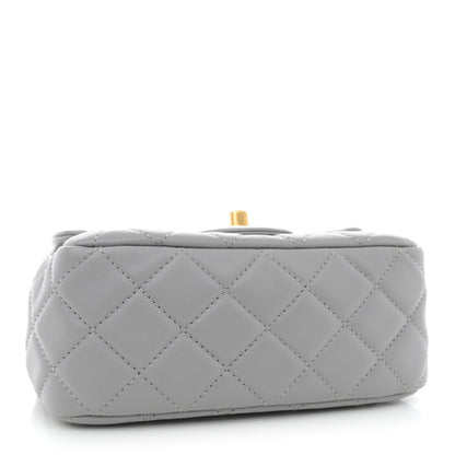 Chanel Lambskin Quilted Mini Pearl Crush Flap Light Grey 4 of 11