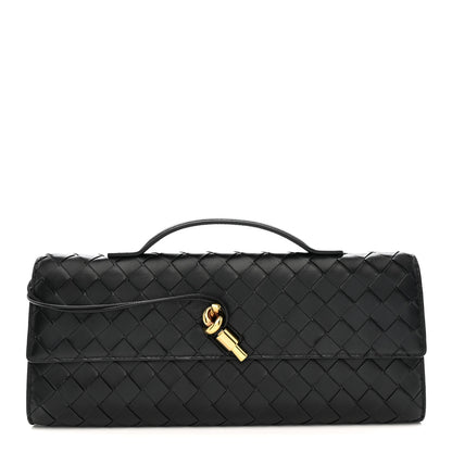 Bottega Veneta Nappa Intrecciato Long Andiamo Top Handle Clutch Black 1 of 10