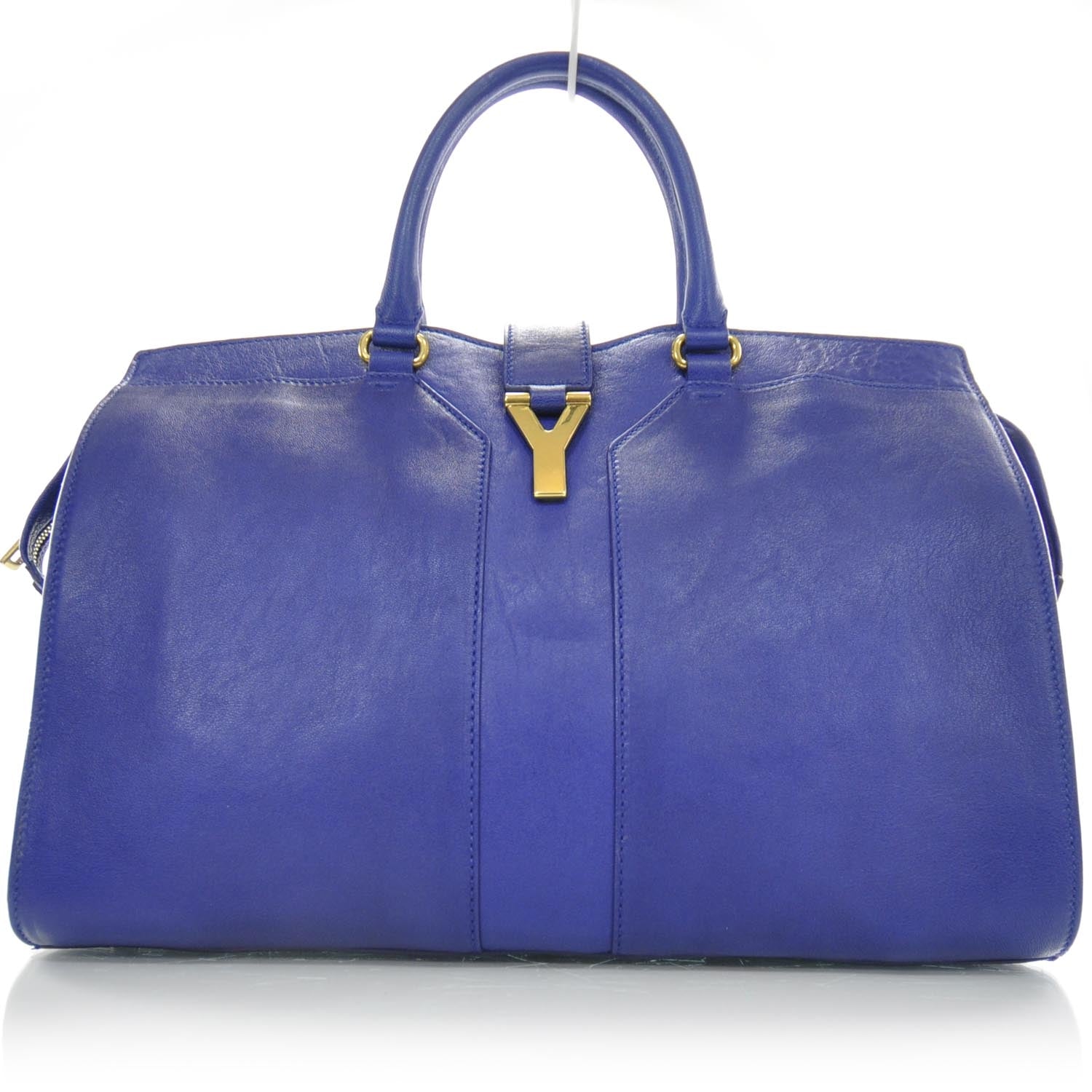 Saint Laurent Leather Large Cabas Chyc Blue 1 of 9