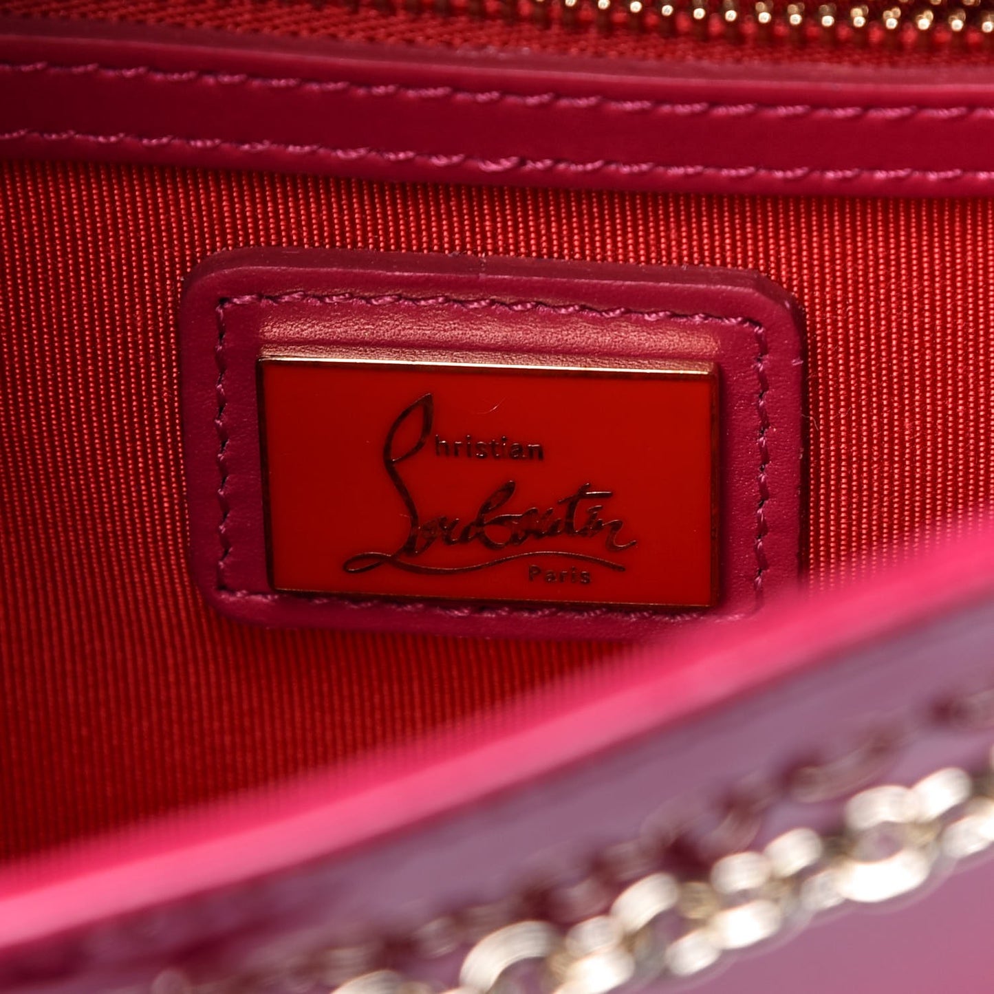 Patent Riviera Clutch Fuchsia