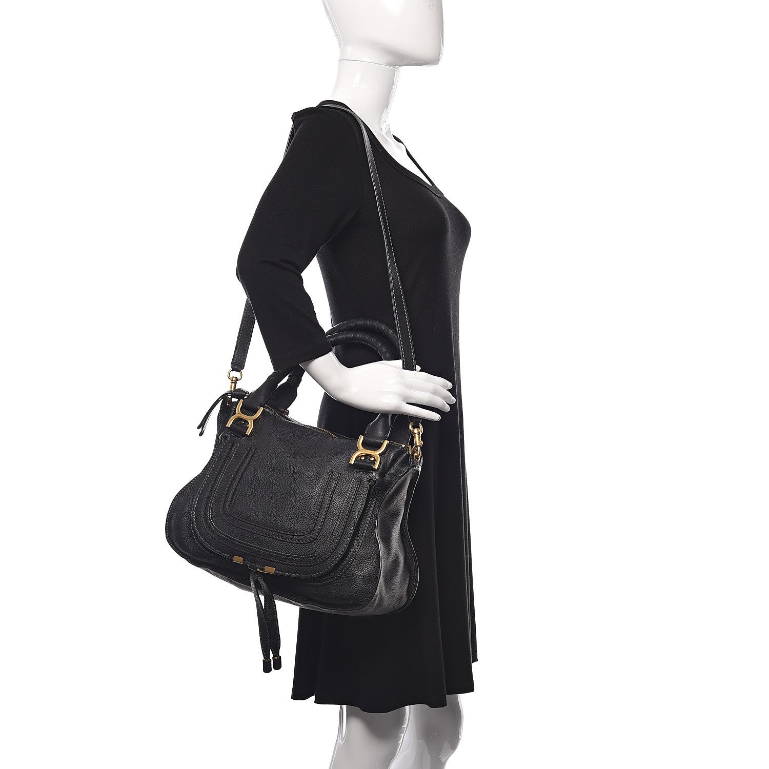 Chloe Calfskin Medium Marcie Satchel Black 2 of 14