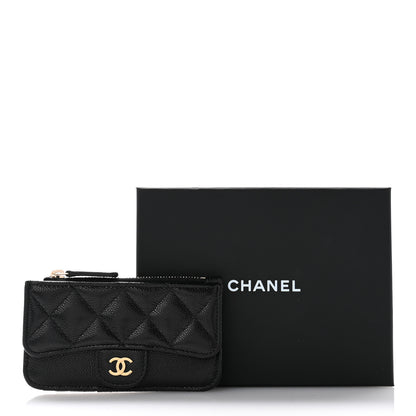 Chanel Caviar Quilted Flap Zip Card Holder Black 8 of 8