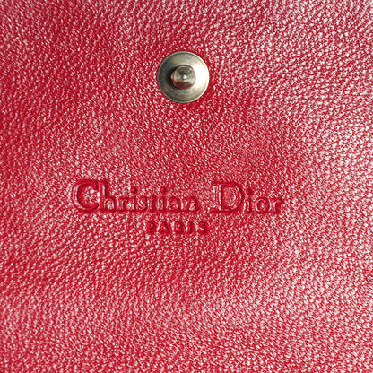 Christian Dior Patent Cannage Rendez-vous Chain Wallet Red 6 of 8