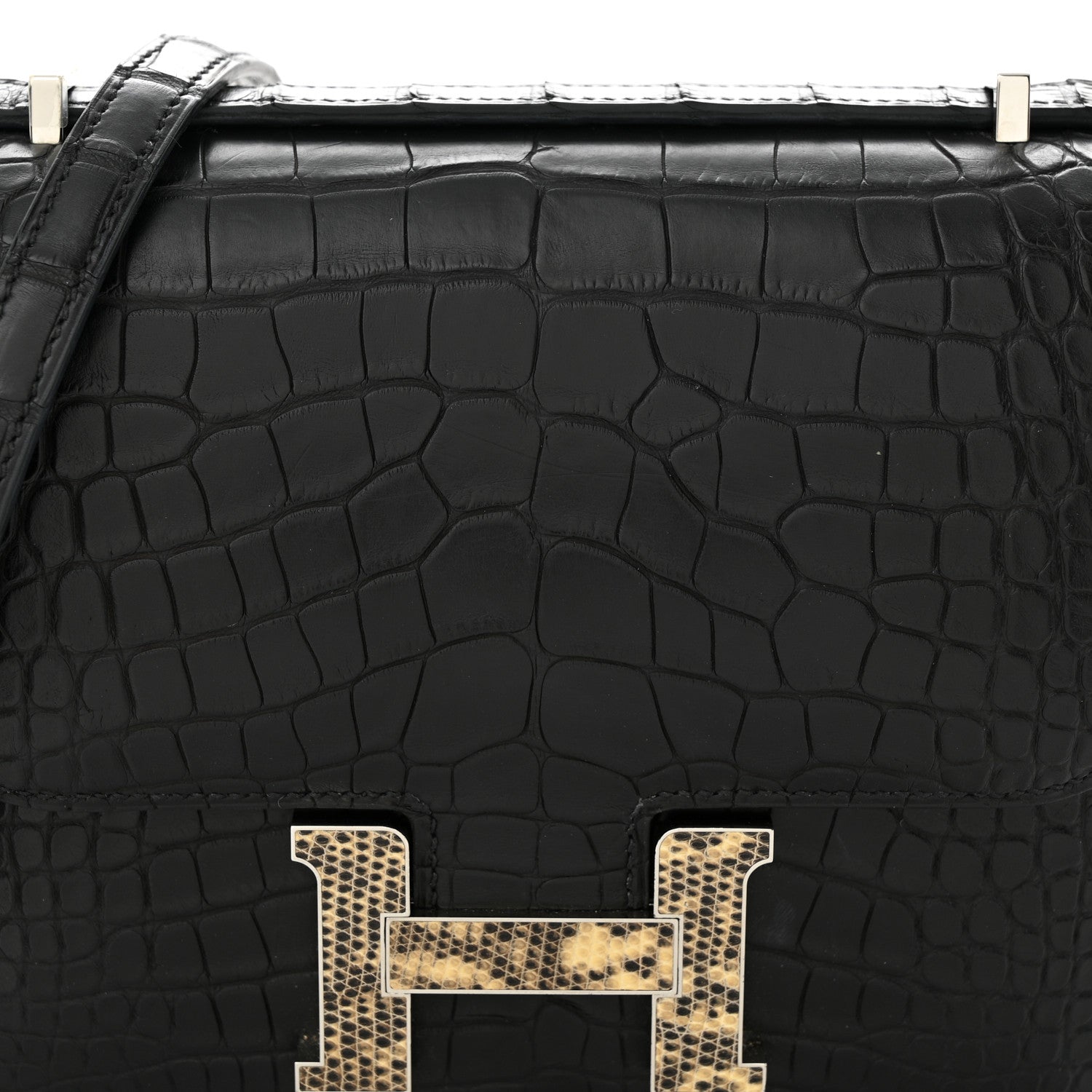 Hermes Matte Alligator Lizard Constance 18 Black Ombre 8 of 13