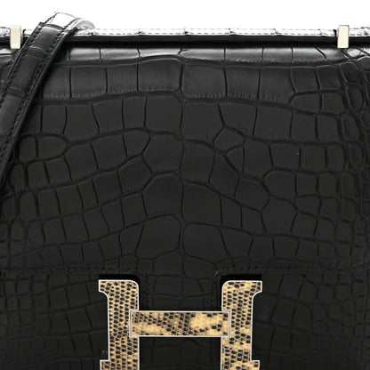 Hermes Matte Alligator Lizard Constance 18 Black Ombre 8 of 13