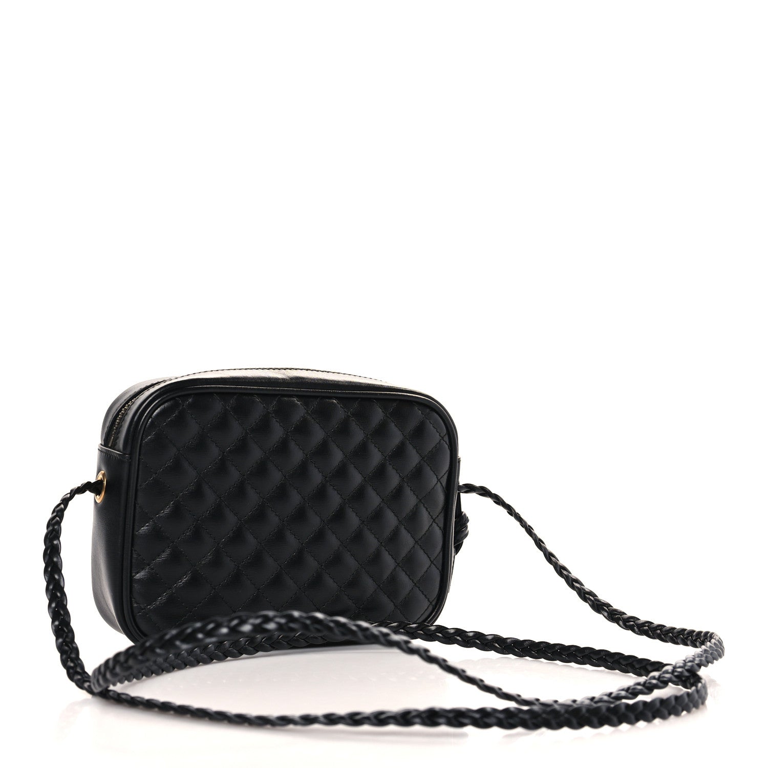 Gucci Calfskin Trapuntata Web Mini GG Shoulder Bag Black 3 of 9