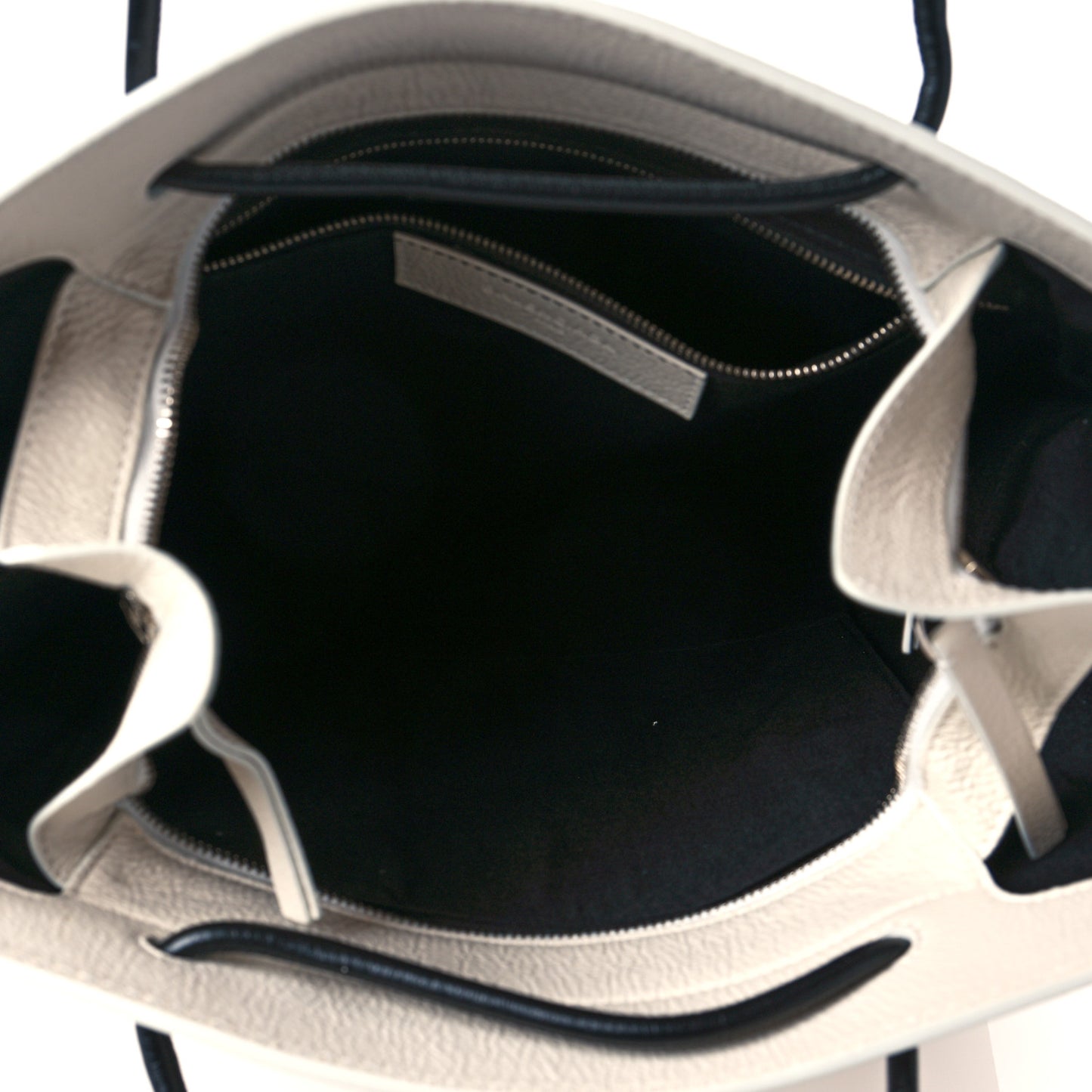 Calfskin Medium Logo North South Shopping Tote White