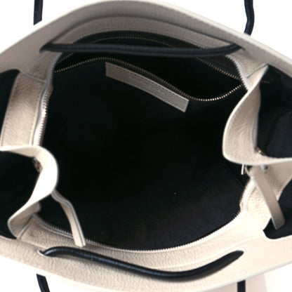 Balenciaga Calfskin Medium Logo North South Shopping Tote White 5 of 10