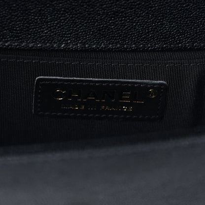 Chanel Caviar Chevron Quilted Small Boy Flap Black 6 of 9