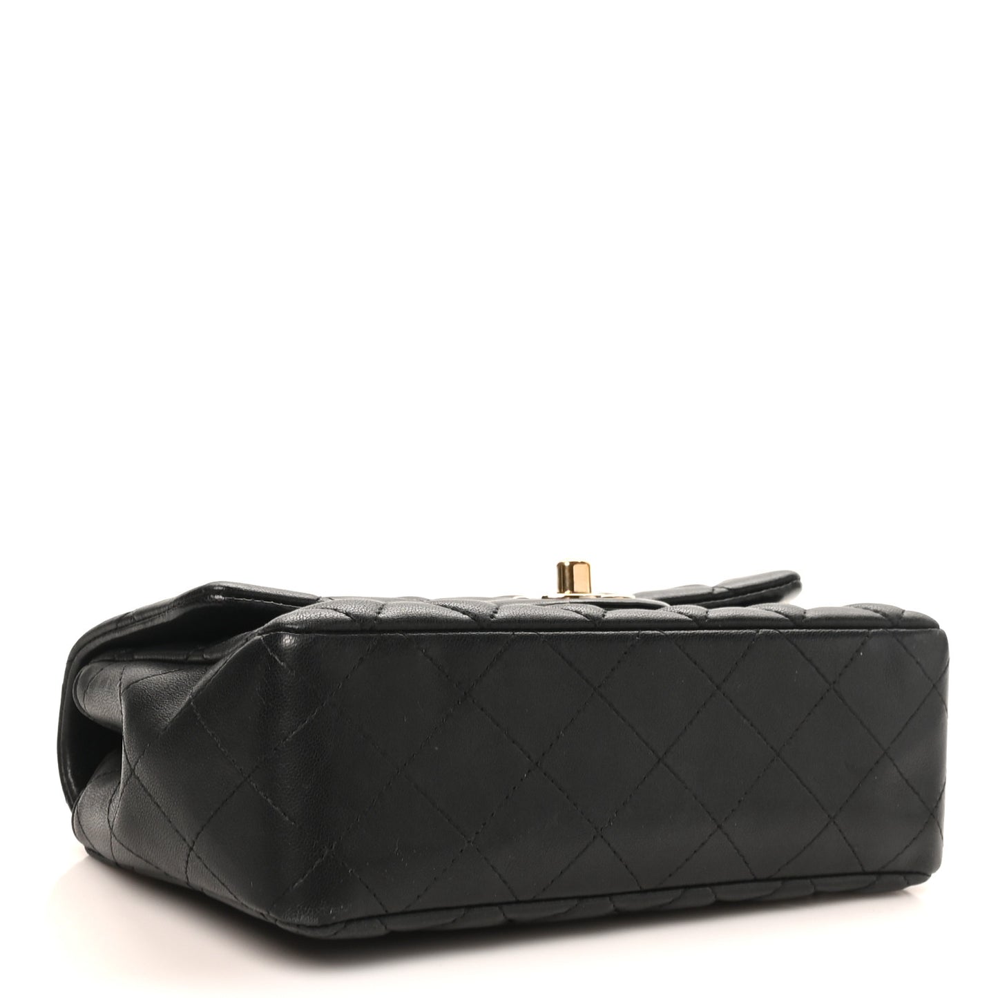 Lambskin Quilted Mini Coco Charms Rectangular Flap Black