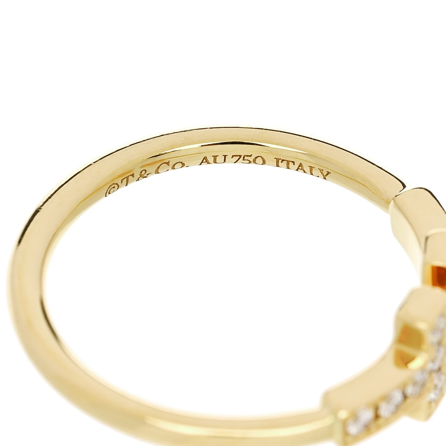 18K Yellow Gold Diamond T Wire Ring 50 5.5
