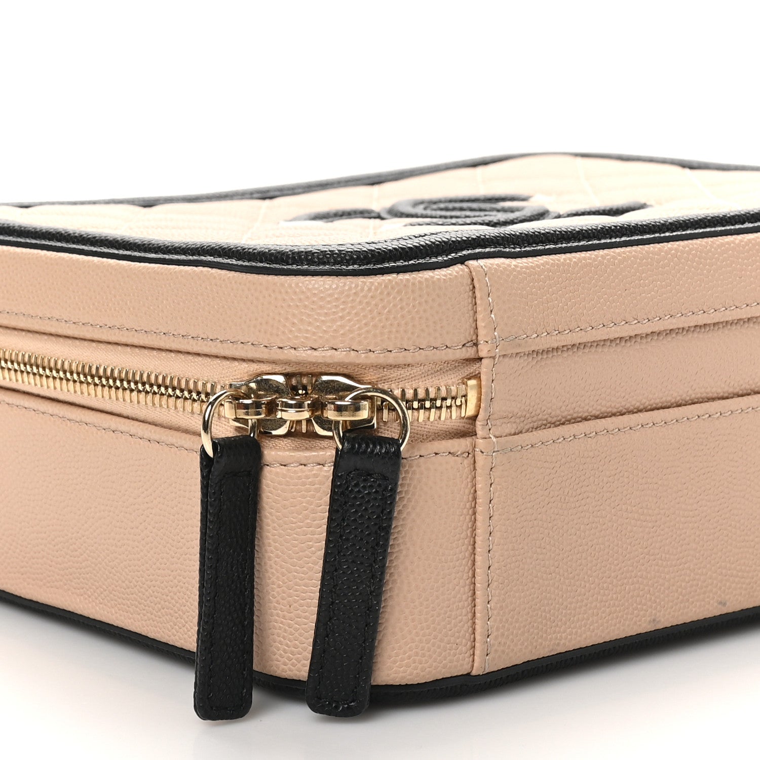 Chanel Caviar Quilted Medium CC Filigree Vanity Case Beige Black 10 of 11
