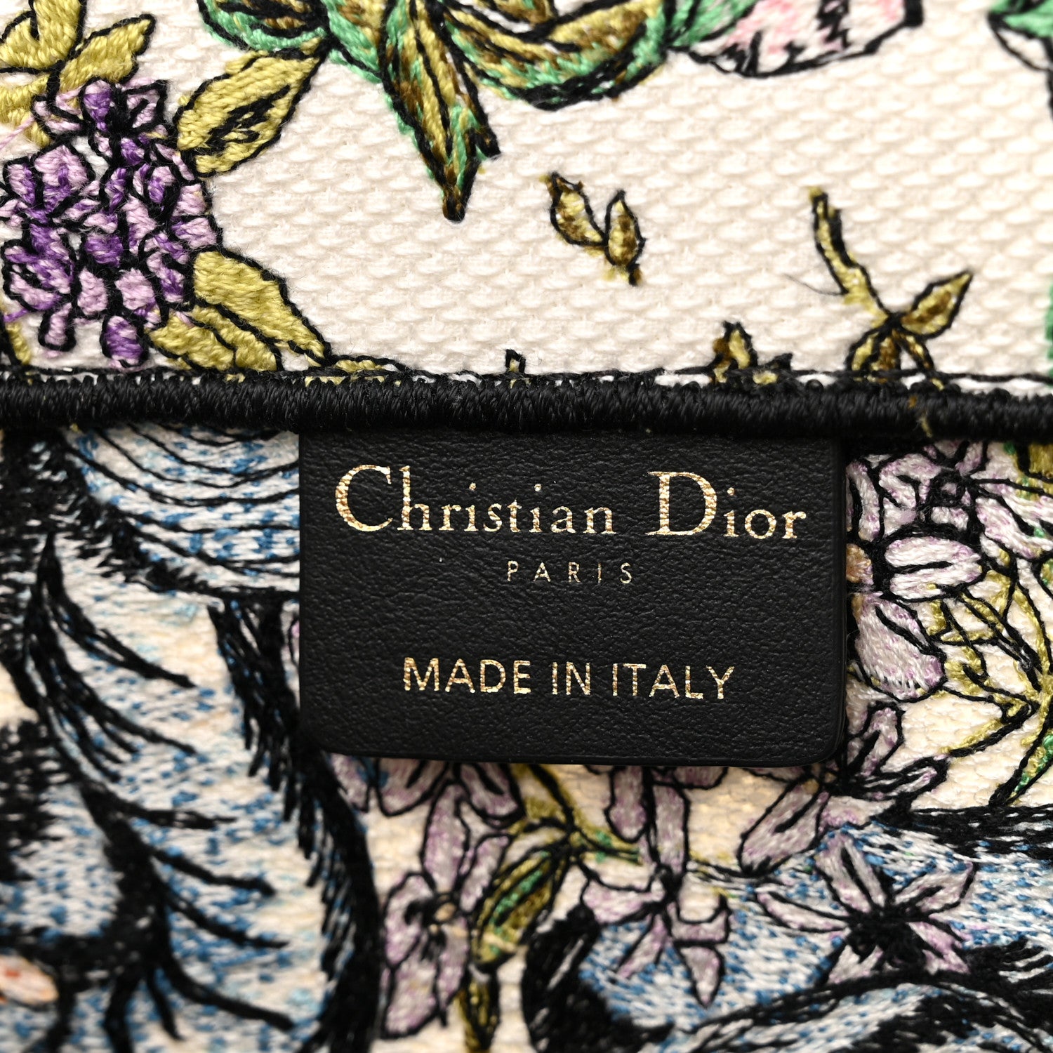 Christian Dior Canvas Embroidered Large D-Constellation Book Tote Latte Multicolor 6 of 9