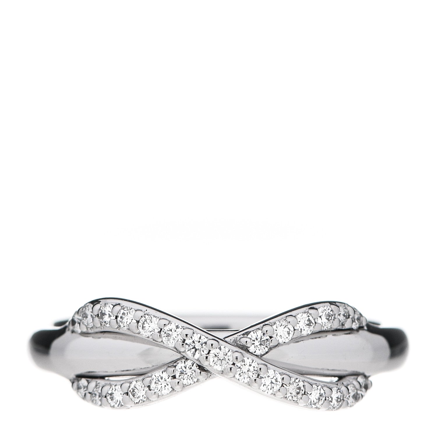 Tiffany 18K White Gold Diamond Infinity Ring 49 5 1 of 6