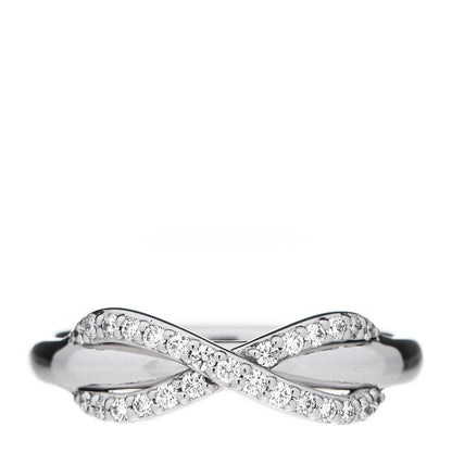 Tiffany 18K White Gold Diamond Infinity Ring 49 5 1 of 6